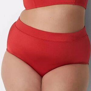 Lane Bryant Swim By Cacique Shimmer Swim Brief Red